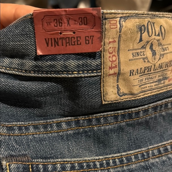 NWT Polo Ralph Lauren Vintage 67 Cotton Straight Leg Jeans in‎ Blue Size 36 x 30 - Picture 7 of 8